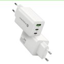 Ładowarka sieciowa GAN QC 4+ 65W 1XUSB 2XUSB-C biała SC-655Q