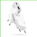 Ładowarka sieciowa SUPER SLIM QC 3.0 20W 1XUSB 1XUSB-C biała SC-340Q
