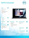 Laptop Dell Pro 14 Essential PV14250 W11P C7-150U|16GB|1TB|Intel Graph|FgrPr|WLAN+BT|14.0 FHD+|BcklKb|4C|65W|3YPS Platinum Silve