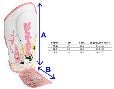 (W) Nagolenniki ze stópką MJE - NS-ART-PINK "XXXS"