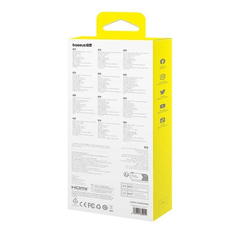 HUB 5 w 1 Baseus Ultra Joy USB-C - HDMI, USB3.0x2, PD, RJ45 (szary)