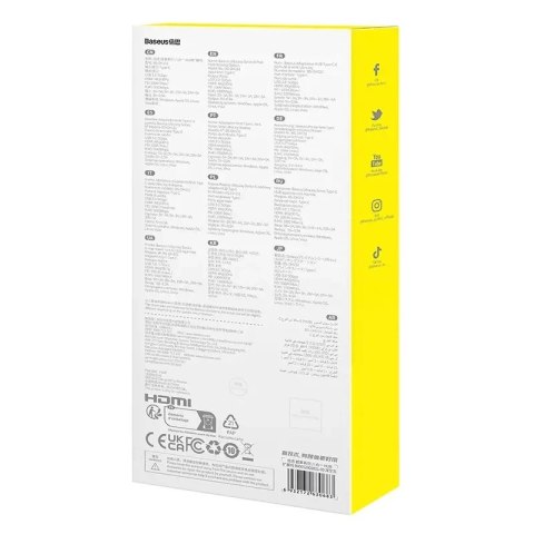 Hub 6w1 Baseus UltraJoy USB-C do HDMI4K@30Hz+3xUSB 3.0+PD+RJ45 (szary)