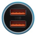Ładowarka samochodowa Baseus Golden Contactor Max, 2x USB, 60W (niebieska)