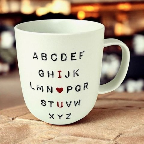 ABC Love Kubek Porcelanowy Biały 400 ml