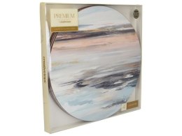 Abstrakcja Błękitno Szara Podkładki Okrągłe średnie