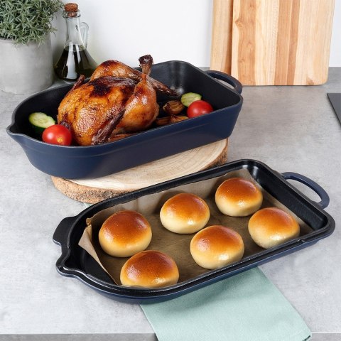 Brytfanna gęsiarka do piekarnika żeliwna emaliowana 2w1 LITINA 4 / 2L ORION 127038