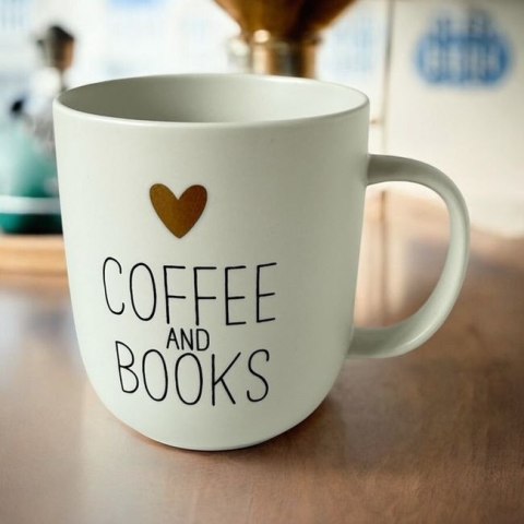 Coffee & Books Kubek Porcelanowy w Ozdobnym Pudełku, 400 ml
