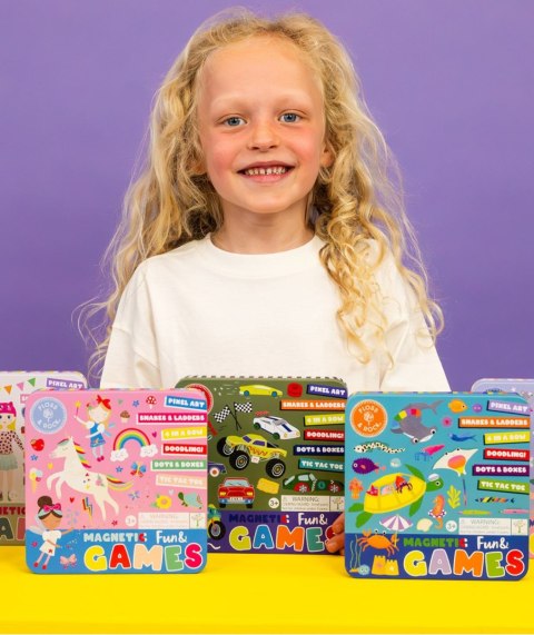 Gry magnetyczne w puszce 6w1 - Dinozaury