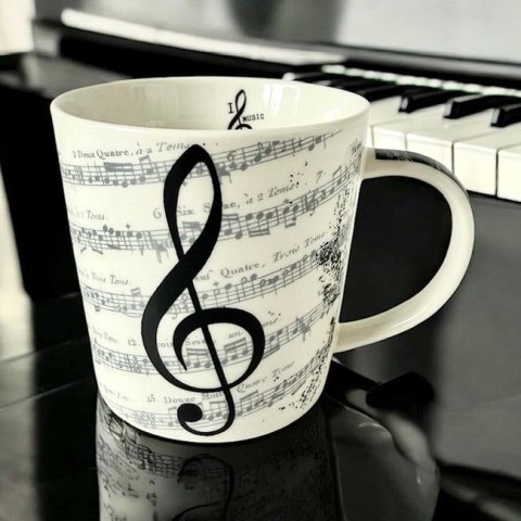 Klucz Wiolinowy Kubek Porcelanowy w Ozdobnym Pudełku 350 ml