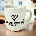 Kochaj Siebie Kubek Porcelanowy Biały 350 ml