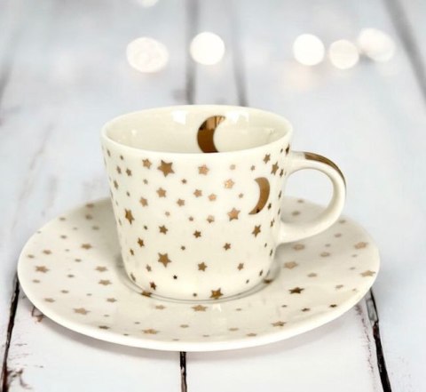 Księżyc, gwiazdki Filiżanka Porcelanowa espresso w ozdobnym pudełku 100 ml