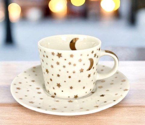 Księżyc, gwiazdki Filiżanka Porcelanowa espresso w ozdobnym pudełku 100 ml