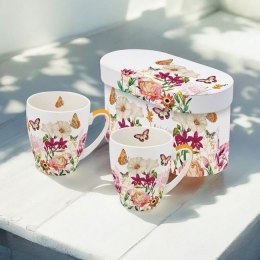 Kwiaty & Motyle Zestaw Kubków Porcelanowych w Ozdobnym Pudełku, 350 ml