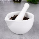 Moździerz kuchenny do przypraw leków ucierania ziół porcelanowy biały EXCELLENT HOUSEWARE 259319
