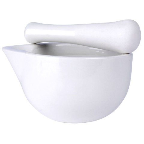Moździerz kuchenny do przypraw leków ucierania ziół porcelanowy biały EXCELLENT HOUSEWARE 259319