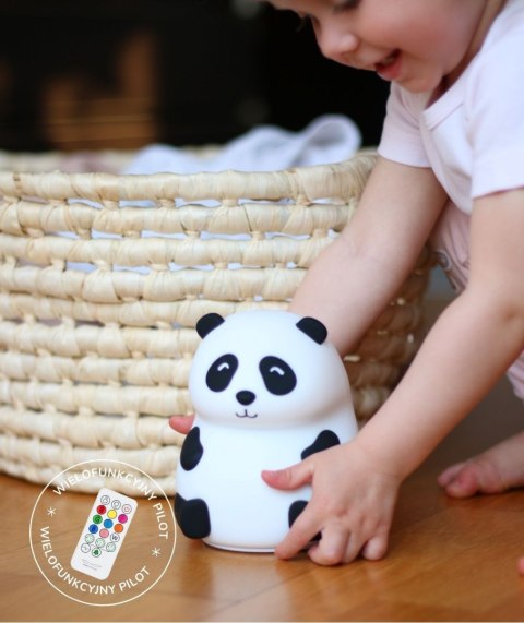 Panda Lampka Silikonowa z Pilotem Biała