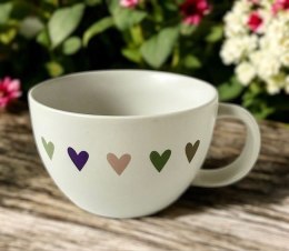 Pastelowe Serca Kubek Porcelanowy 550 ml