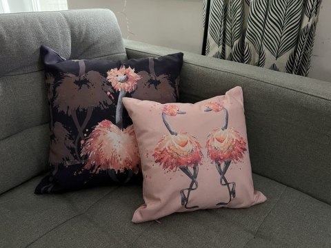 Poduszka Dekoracyjna Strusie Różowa 30 cm