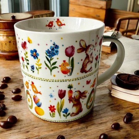 Zajączki i Kurczaczki Kubek Porcelanowy w Ozdobnym Pudełku 350 ml