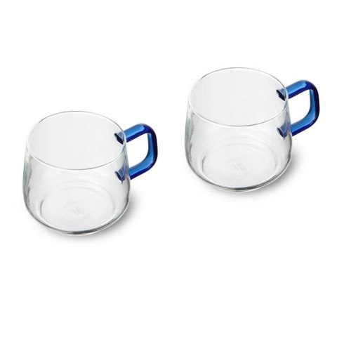Zestaw 2 kubków szklanych La Cafetière z niebieskim uchwytem, 275 ml
