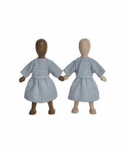 LALA Drewniana Lalka Bukowa z Sukienką
