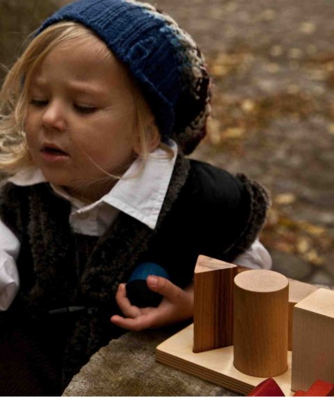 Drewniane Klocki do Sortowania Kształtów - Naturalne XL