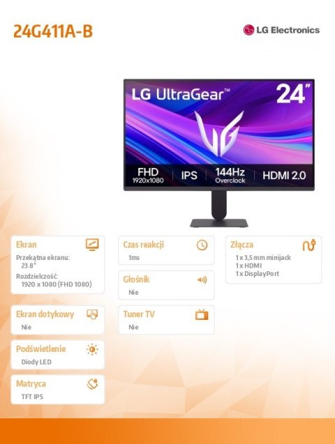 Monitor 24G411A-B 23,8 cala IPS Ultragear