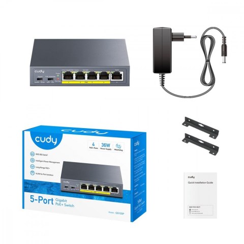 Przełącznik GS105P 5-Port Gigabit PoE+ Switch 36W