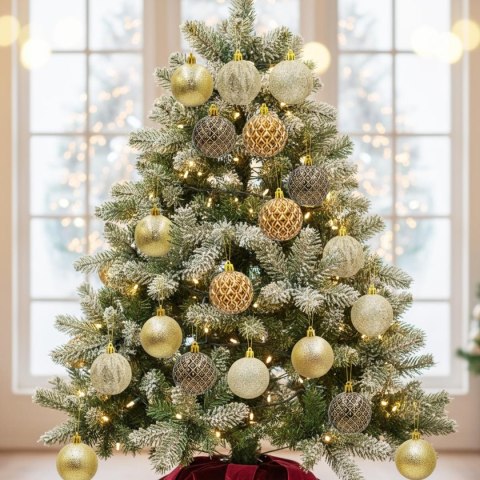 BOMBKA DEKORACYJNA PLASTIKOWA 6CM SET 35 SZT AMBER