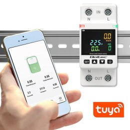 Jednofazowy elektroniczny licznik | miernik zużycia energii | DIN35 | zdalne sterowanie | historia pomiaru | WiFi | TUYA | Smart