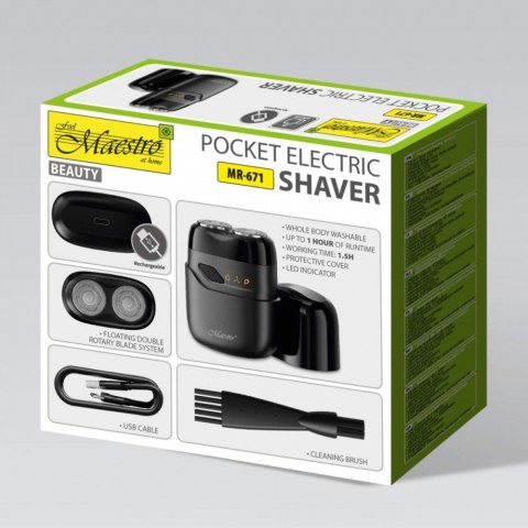 Golarka męska podróżna 2 głowice, USB MR-671