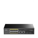 Przełącznik GS1010P 8-Port Gigabit PoE+ Switch with 2 Gigabit Uplink ports and 2 Gigabit SFP slot 120W