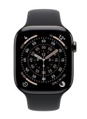 Watch Series 11 GPS + Cellular, koperta 42 mm z tytanu w kolorze łupku, pasek sportowy w kolorze czarnym - rozmiar M/L