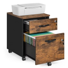 Brązowy kontener z 2 szufladami na zamek