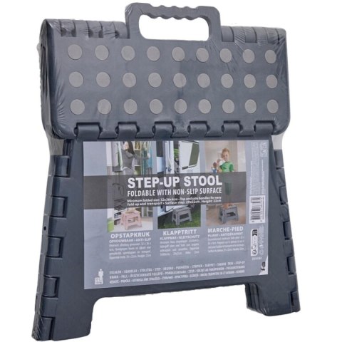 STOŁEK TABORET ANTYPOŚLIZGOWY SKŁADANY SZARY