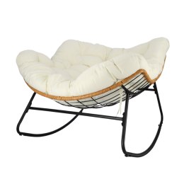 Bujany fotel kokon skandynawski XL Beżowy