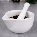 Moździerz kuchenny do przypraw ziół leków porcelanowy biały EXCELLENT HOUSEWARE 259318