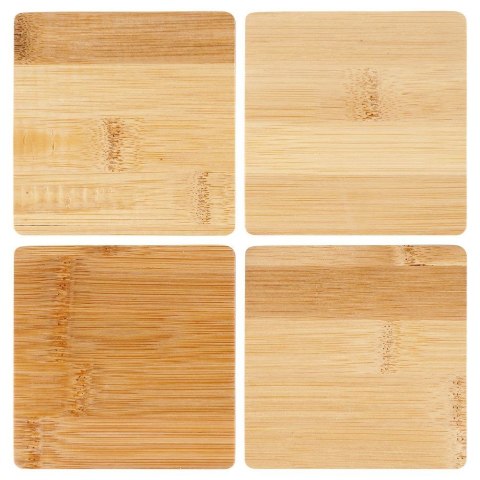 Podstawki podkładki pod kubek kubki drewniane 9.7cm 4 sztuki EXCELLENT HOUSEWARE 139314-K