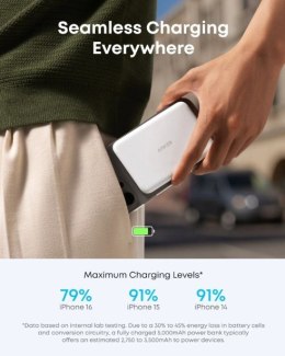 PowerBank Nano 5k mAh slim biały