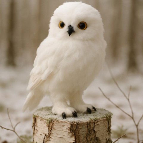 SOWA DEKORACYJNA STOJĄCA 24CM BIAŁA