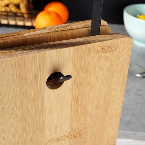 Zestaw komplet desek deski do krojenia bambusowe ze stojakiem 6SZT 22x14cm EXCELLENT HOUSEWARE 259076