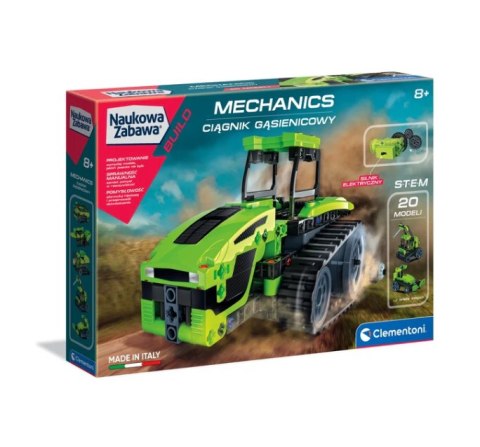 Naukowa Zabawa Klocki Laboratorium Mechaniki Ciągnik Gąsienicowy Silnik Elektryczny Język Polski Clementoni 50689