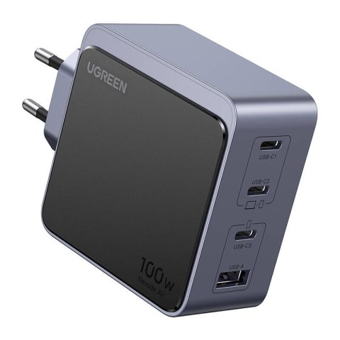 Ładowarka sieciowa UGREEN Nexode S 100W 3xUSB-C USB (szara)