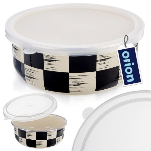 Miska kuchenna emaliowana z pokrywką SZACHOWNICA 17cm 1L ORION 129233