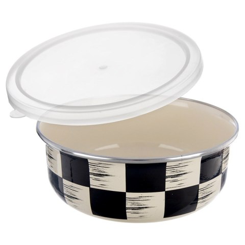 Miska kuchenna emaliowana z pokrywką SZACHOWNICA 17cm 1L ORION 129233
