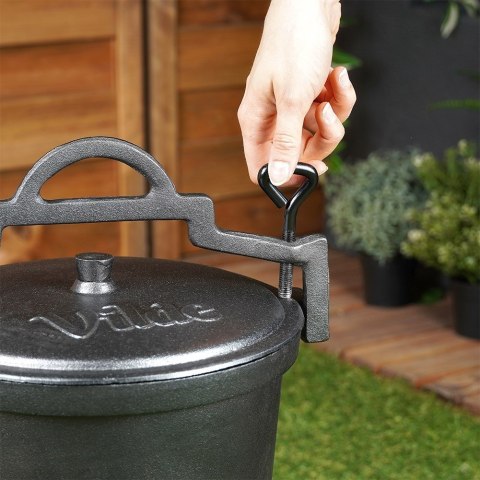 Kociołek żeliwny na ognisko na nóżkach z pokrywką CAST LINE 10L VILDE 199053