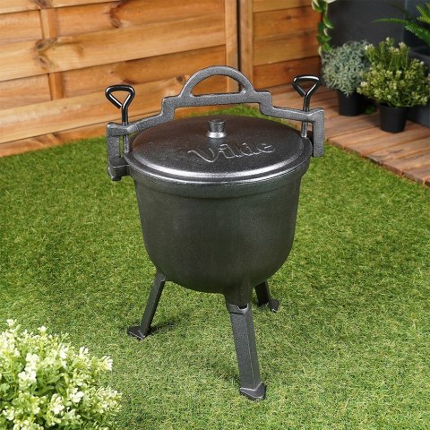 Kociołek żeliwny na ognisko na nóżkach z pokrywką CAST LINE 8L VILDE 199051