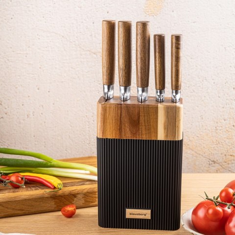 ZESTAW NOŻY W BLOKU AKACJOWYM KLAUSBERG KB-7981