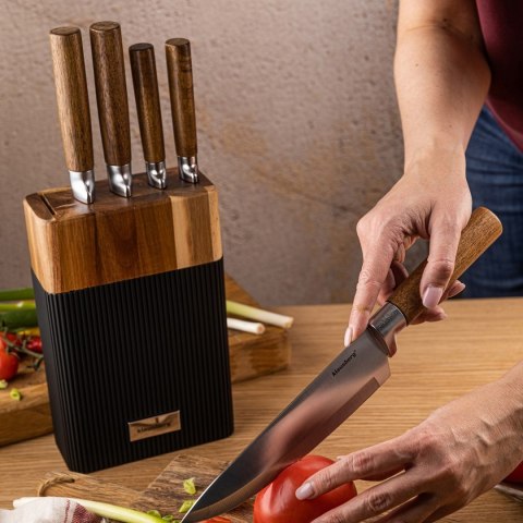 ZESTAW NOŻY W BLOKU AKACJOWYM KLAUSBERG KB-7981