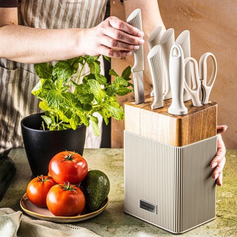 ZESTAW NOŻY W BLOKU AKACJOWYM KLAUSBERG KB-7984